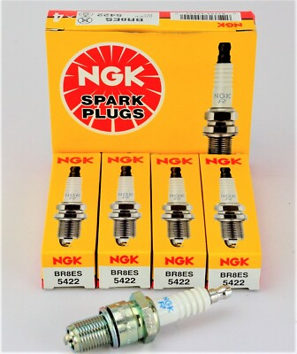 #ad Set of 4 NGK 5422 Nickel Spark Plugs BR8ES Removable Tip $19.96