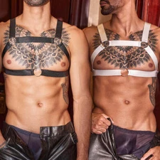 2-Pack Men Super Elastic Body Chest Harness Bondage Belt Shoulder Strap Clubwear