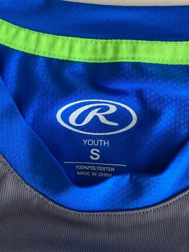 Rawlings Boys Pullover Athletic Shirt Crew Neck Size YOUTH SMALL BlueGray NWT - Picture 3 of 3