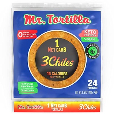 Mr. Tortilla Low Carb Keto Soft Taco Shells Vegan Healthy Snacks & Bread Alte...