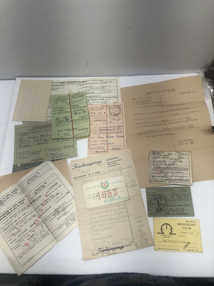 Lot of Military Documents 1954 1956 Army Receipts Member Lot of Military Documents 1954 1956 Army Receipts Member
