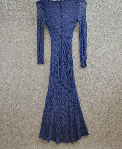 Bardot Adoni Lace Long-Sleeve Midi Dress Women's 4 Navy Scoop Neck Back Zip - Picture 10 of 17