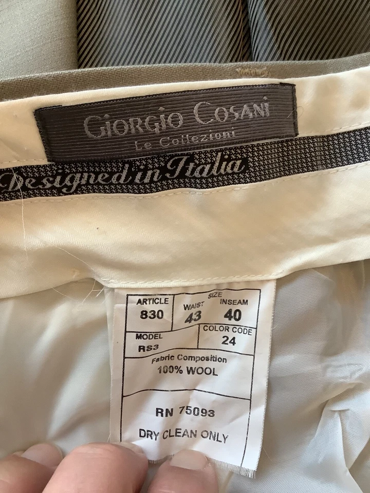 Giorgio Cosani Hombre Traje Tostado 48 Chaqueta Larga con Plisado 43/40 (se ajusta como 40/32) Foto 3 de 4