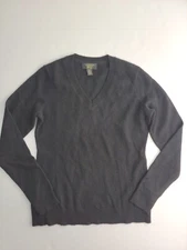 Charter Club Luxury Sweater Womens Small Petite 100% Cashmere V Neck  Black SP
