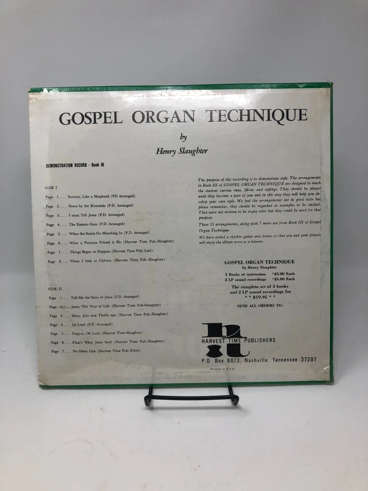 HENRY SLAUGHTER Gospel Organ Technique Demonstration Record For Book III - Image 2 of 2