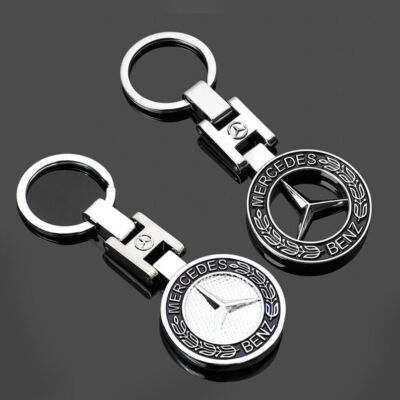 2Stk Mercedes Benz Schlüsselanhänger Schlüsselring Emblem Logo Schlüsselbund DE+