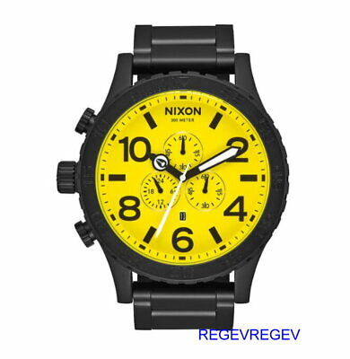 BRAND New Watch All Black / Yellow 51-30 Chrono A083-3132 A0833132