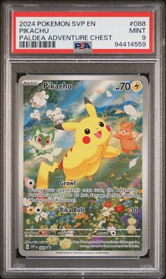 PSA 9 Pikachu Paldea Adventure Chest #088 Pokemon Black Star Promo