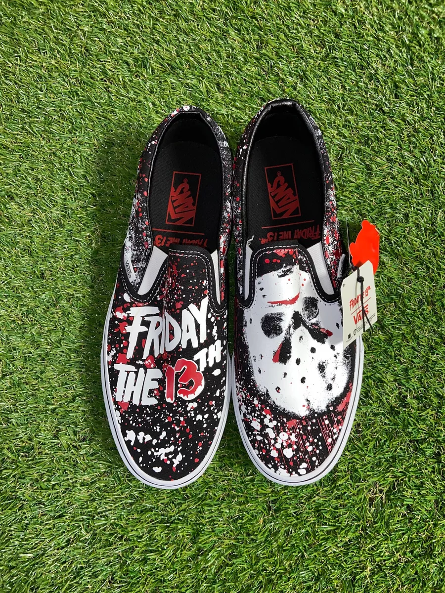 Vans x Horror Collection Jason Friday The 13th Slip On Shoes Men's Size 9  New