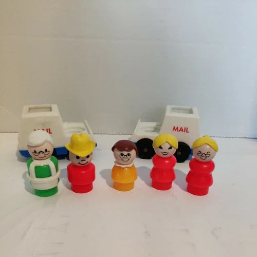 Vintage Little People & Two Little People Mail Trucks