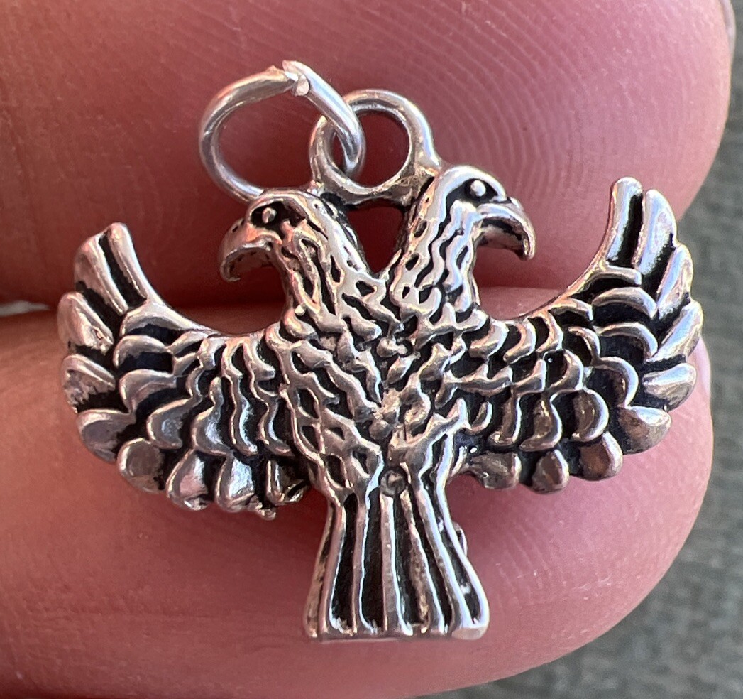 Double-Headed Eagle 3D 925 Solid Sterling Silver … - image 9