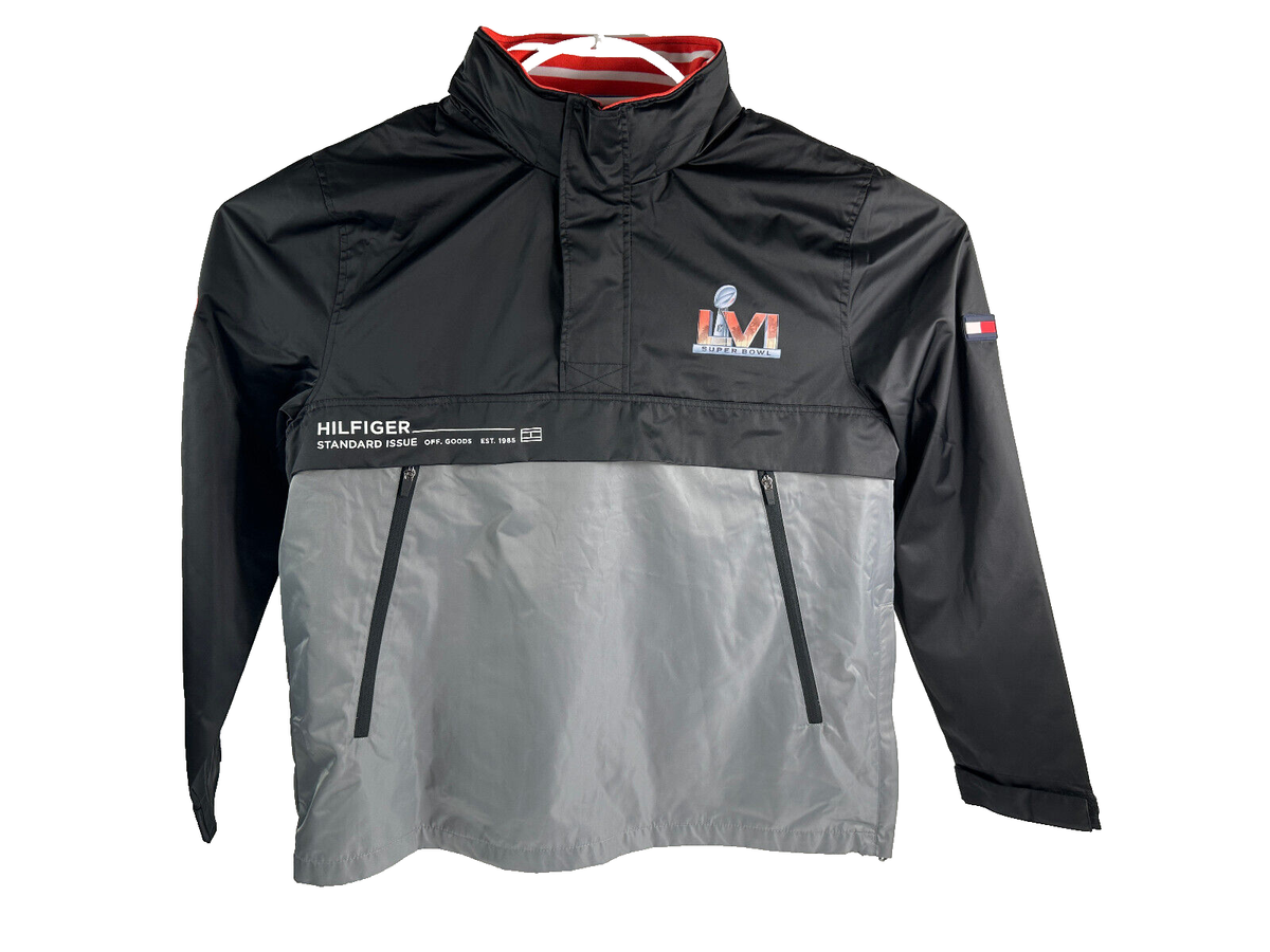 Tommy Hilfiger Super Bowl Anorak Hoodie Quarter-Zip Jacket Black