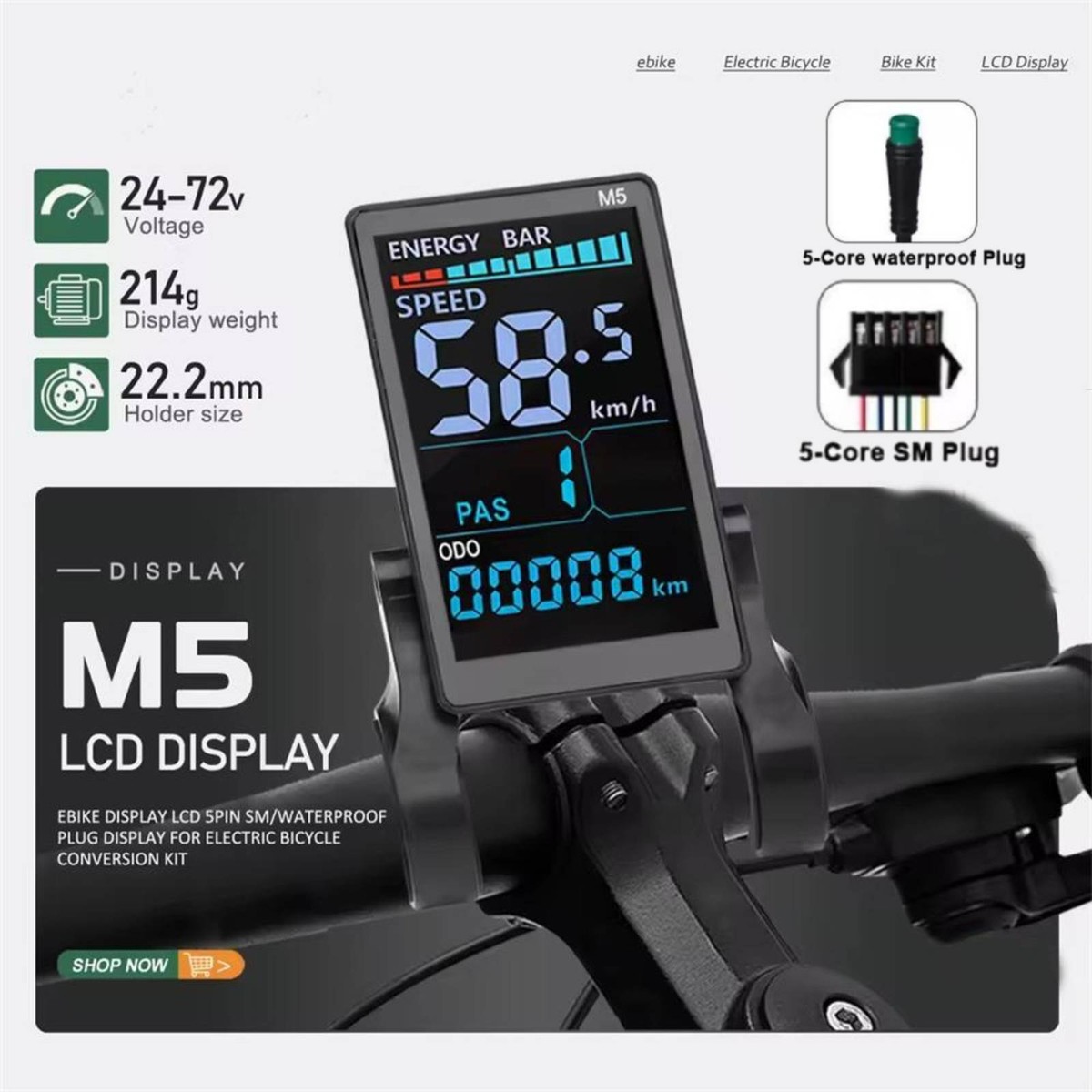 Natudeco Electric Bike Bicycle LCD Display SW900 LCD