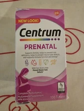 Centrum Prenatal Multivitamin Supplement Tablets Pregnancy Vitamins 100 pcs NEW 