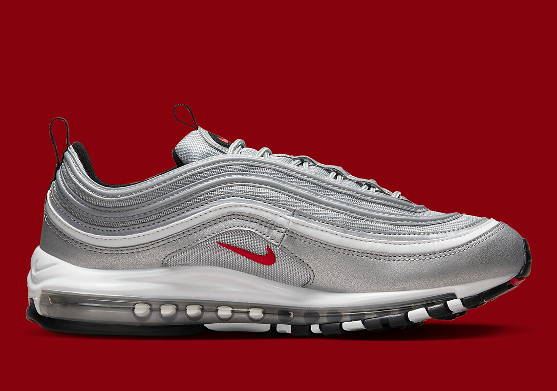 Nike Air Max 97 OG Metallic Silver Bullet Black Red DM0028-002 sz