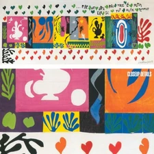 56W"x24H" LE MILLE E UNA NOTE by HENRI MATISSE - HEARTS LOVE MULTI-COLOR CANVAS