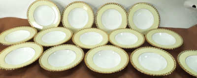 Set Of 14 Vintage Minton Gold Rim Porcelain China Bowls