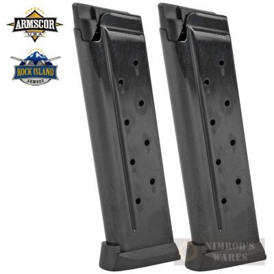 TWO Armscor Rock Island RIA 1911 9mm 10-Round MAGAZINES Act-Mag 45201 FAST SHIP