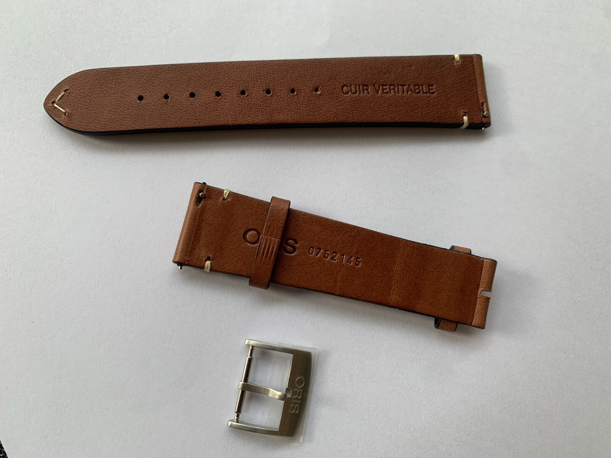 Genuine Oris 21mm x18mm leather strap band bracelet Ø42mm divers