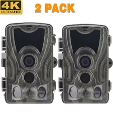 2 PACK Trail Camera 36MP 4K Wildlife Hunting Game Camera 120°Wide Angle IP66