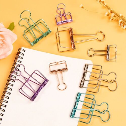 Organizer Metal Office Study Supplies Bookmark Clips Binder Clips Clamp Paper - Photo 1 sur 15