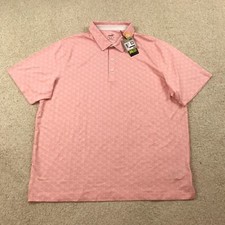 Puma MATTR Polo Golf Shirt Mens 2XL Palms New Peach Smoothie Defects