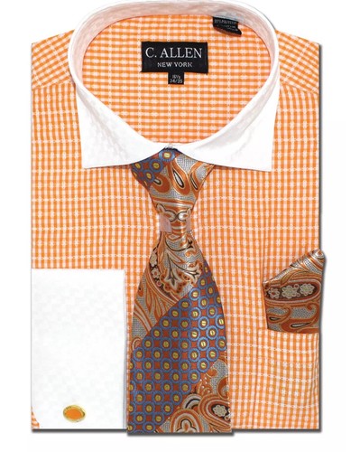 Men's New C Allen Orange Checkered 