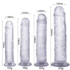 Jelly Dong Dildo Suction Cup - 4 Sizes Waterproof Realistic Cock Veined Dildos
