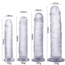 Jelly Dong Dildo Suction Cup - 4 Sizes Waterproof Realistic Cock Veined Dildos
