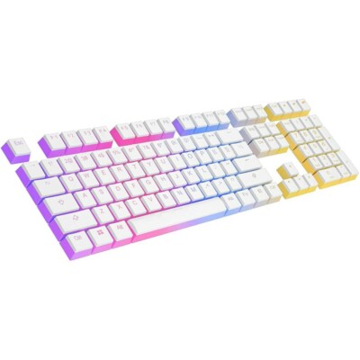PBT Pudding Tastenkappen Set, HUICCN 110 Doubleshot Translucent OEM Profil Schlüsselkappen 