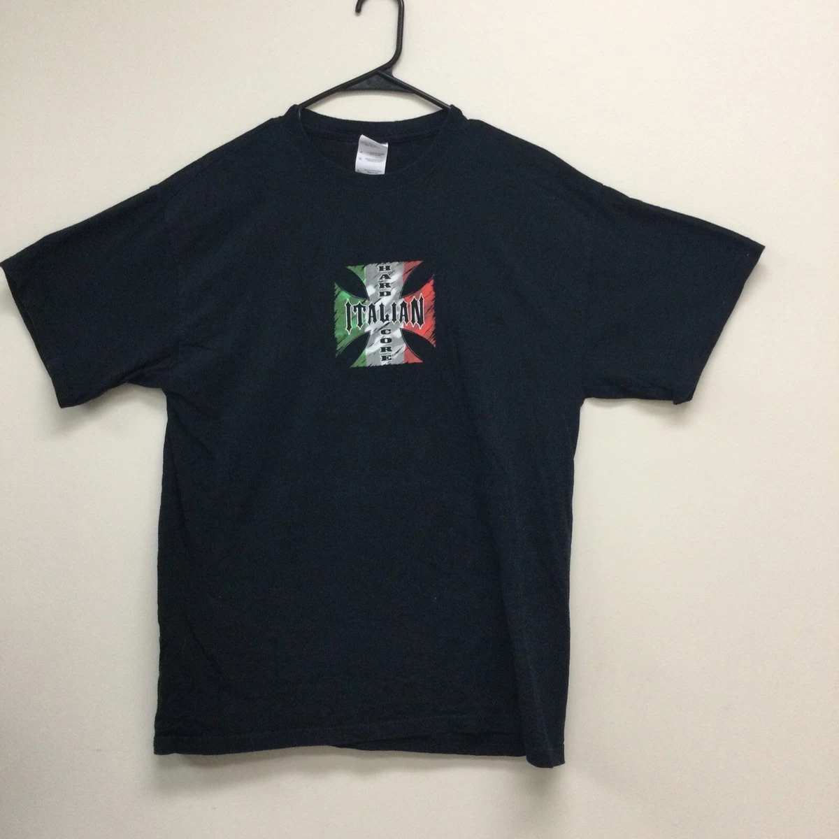 GILDAN HEAVY COTTON HARDCORE ITALIAN BLACK T-SHIRT (SIZE: ADULT L) | eBay