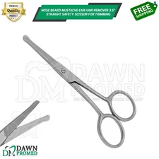 Nose Beard Mustache Ear Hair Remover 3.5" Straight Trimming Scissor German Gr