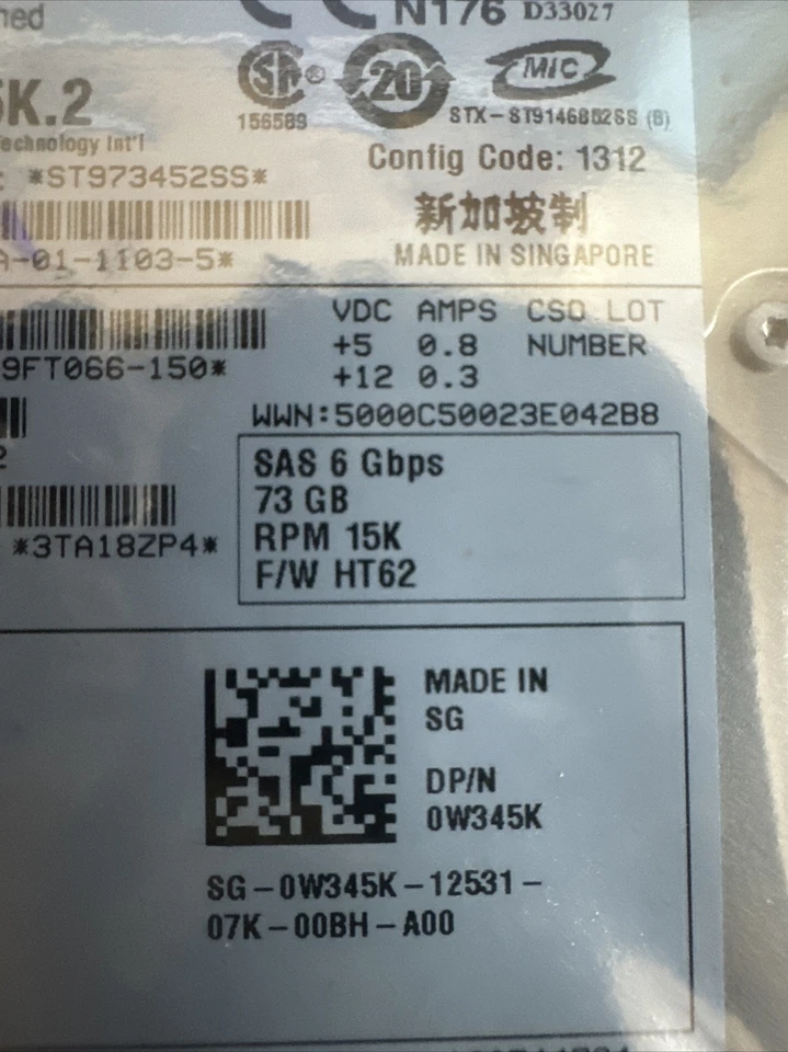 Dell Seagate 9FT066-050  73GB SAS 6Gbps 16MB 2.5" HDD internal hard drive - Image 2 of 4