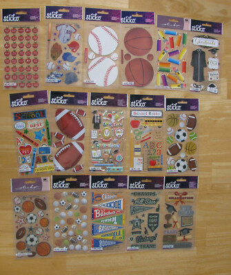 STICKO Stickers SCHOOL, GRADUATION, SPORTS U PICK NEW IN PACKAGE NOS