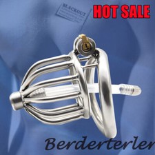 316 Stainless Steel Male Metal Cage Curved Ring Belt Chastity Device
