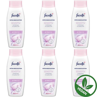 6 x 300 ml | facelle Intim-Waschlotion Sensitiv waschen mit sanftem Duft Vegan