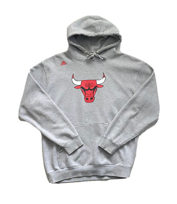 Men's Grey CHICAGO BULLS 'Rose 1' Adidas Jumper Hoodie Size
