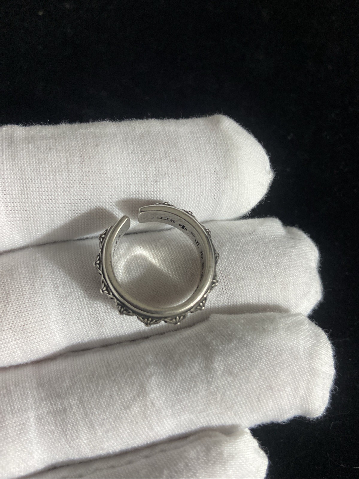 Chrome Hearts Open Tiny E Cross Ring Size 9 ,99c … - image 2