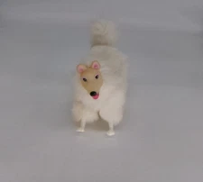 Mattel Barbie Doll Snowball Her Fluffy Pet Dog  w/ White Faux Fur 1990 VTG
