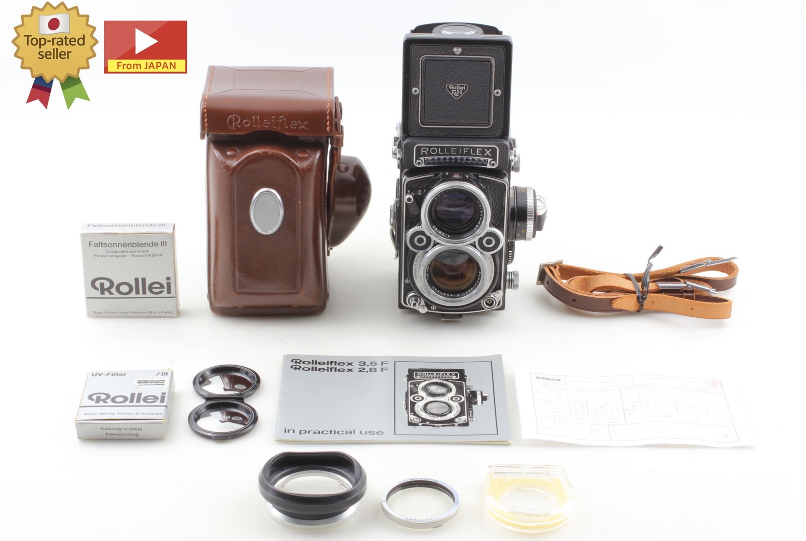 White Face [ Top MINT / CLA'd ] Rolleiflex 2.8F Xenotar Rollei Film Camera JAPAN