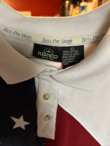 Red Head Bass Pro FLAG Shirt XL Patriotic USA Flag - Picture 3 of 4