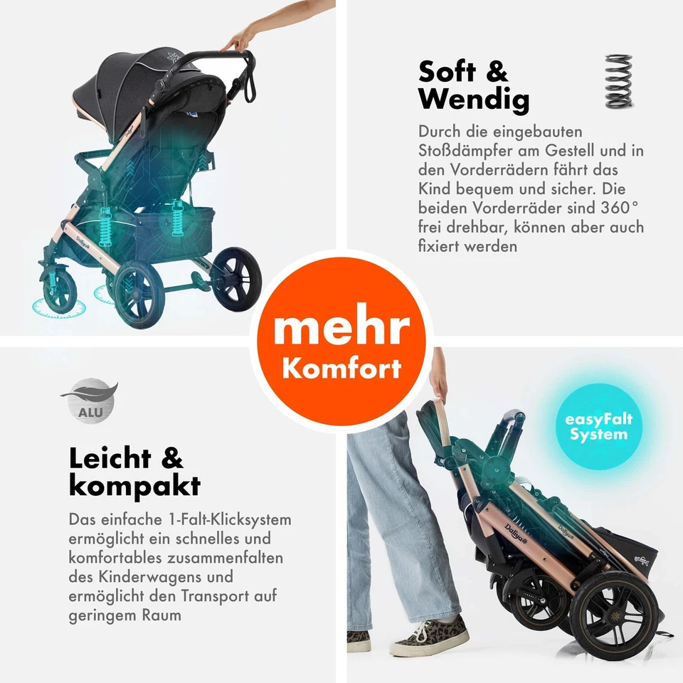 Daliya® RAPIDY Buggy Kinderwagen 0-36 Monate Sitzposition Liegeposition bis 22kg - Bild 4 von 4