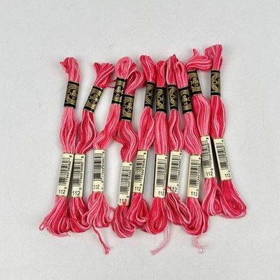 DMC Variegated 10 Skeins 6 Strand Cotton Embroidery Thread (112) Salmon - New