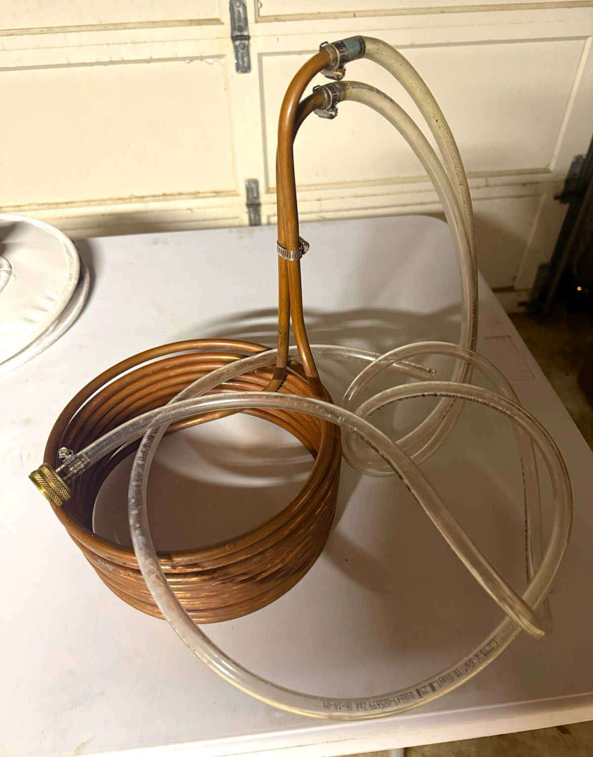 Flexible Copper Coil Tubing w/ Clear Plastic Hose & Fittings 10ft 150psi