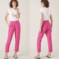 TIGERLILY Tropis Pants Size 16 Fuchsia Pink 7/8 Capri Linen Blend Pockets