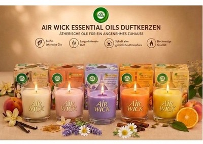 3-12 St Air Wick Essential Oils Duftkerzen Set | Anti-Tabak, Vanille & mehr