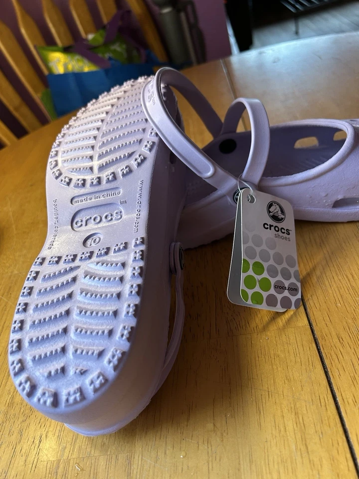 Crocs Original Mary Jane’s Para Mujer Talla 10 Nuevo Con Etiquetas Nuevo Lavanda Púrpura ¡RARO! Foto 4 de 4