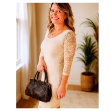 Urban Outfitters Pins and Needles Cream Lace Bodycon Dress S Bridal Mini