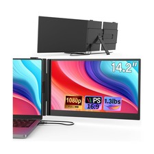 Laptop Screen Extender, Ultra-Thin 14.2" FHD IPS Dual Screen, Portable Monito...