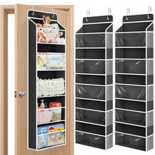 2 Pack Toy Stuffed Animal Storage Over The Door Organizer W/Clear View Windows